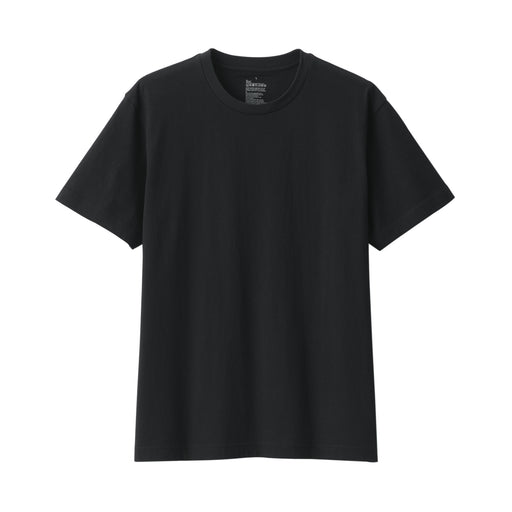 Men's Washed Jersey Crew Neck Short Sleeve T-Shirt Black MUJI