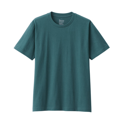 Men's Washed Jersey Crew Neck Short Sleeve T-Shirt Dark Green MUJI