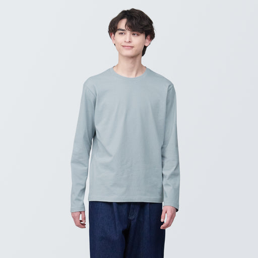 Men's Washed Jersey Crew Neck Long Sleeve T-Shirt MUJI