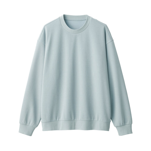 Men's Double Knitted Crew Neck Pullover Light Blue MUJI