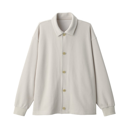Men's Double Knitted Shirt Cardigan Sand Beige MUJI