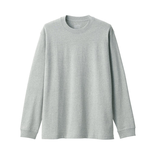 Men's Washed Heavyweight Crewneck Long Sleeve T-Shirt Gray MUJI