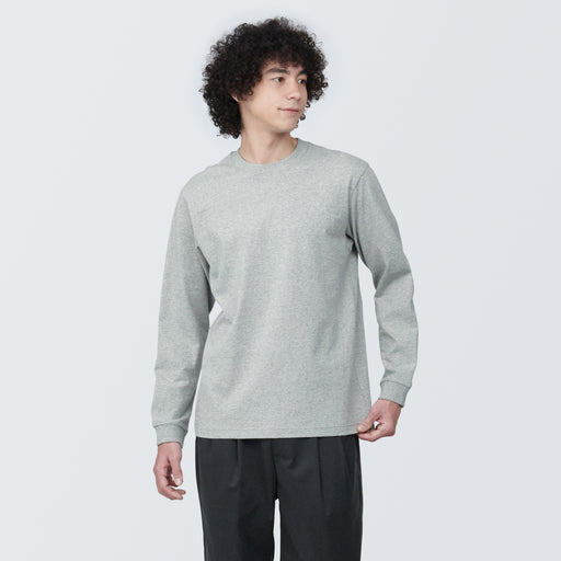 Men's Washed Heavyweight Crewneck Long Sleeve T-Shirt MUJI