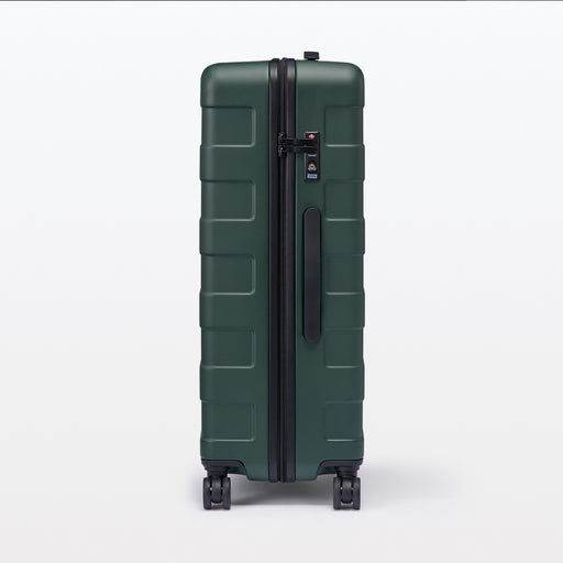 Adjustable Handle Hard Shell Suitcase 75L - Khaki Green | Check-In MUJI