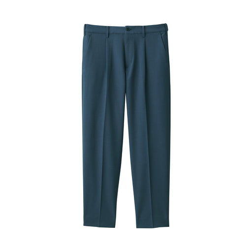 Men's Non-Creasing Stretch Single-Dart Pants Navy MUJI