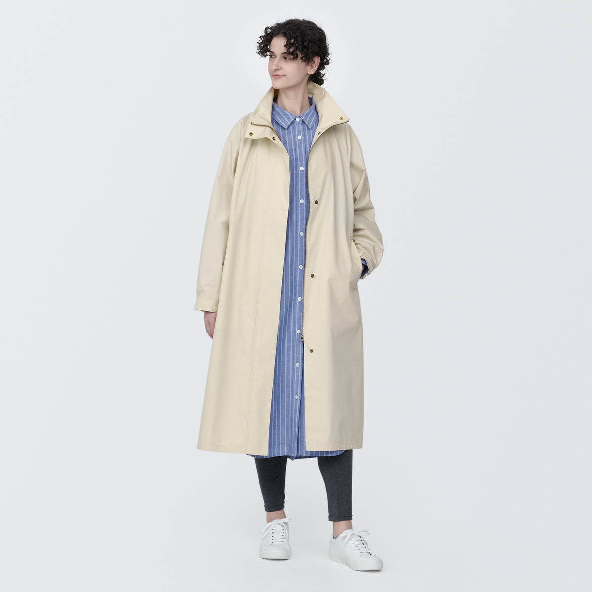 Women's Water Repellent Stand Collar Coat | Spring Outerwear | MUJI USA