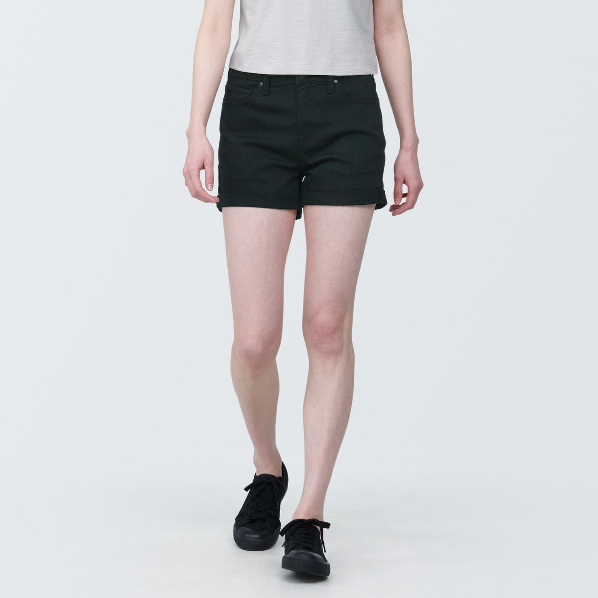 슈퍼 스트레치 데님 반바지 (블랙)