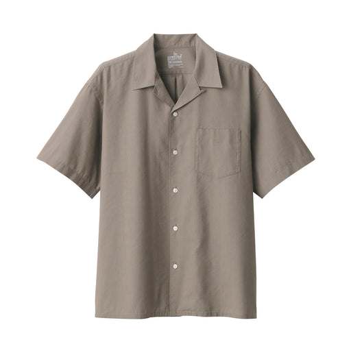 Men's Hemp Blend Short Sleeve Shirt Grayish Brown MUJI