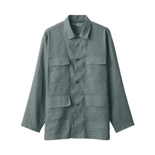 Men's Hemp Blend Shirt Jacket Medium Gray MUJI