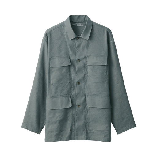 Men's Hemp Blend Shirt Jacket Medium Gray MUJI