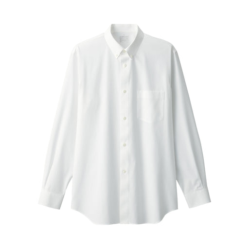 Men's Non-Iron Button Down Shirt White MUJI