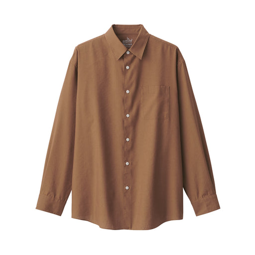 Men's Hemp Blend Long Sleeve Shirt Brown MUJI