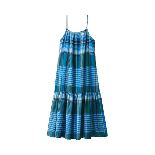 Women's Madras Check Camisole Dress Blue Check MUJI
