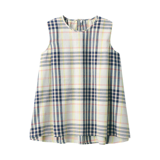 Women's Madras Check Sleeveless Blouse Ivory Check MUJI