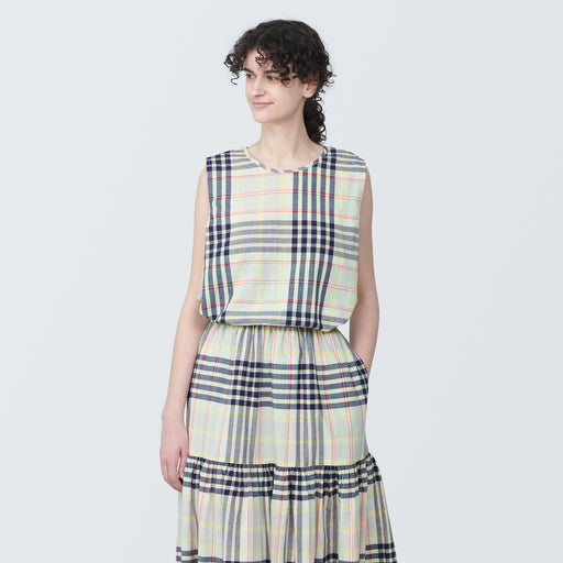 Women's Madras Check Sleeveless Blouse MUJI