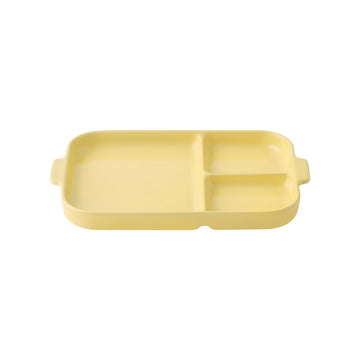 Stoneware Divided Plate - Light Yellow MUJI