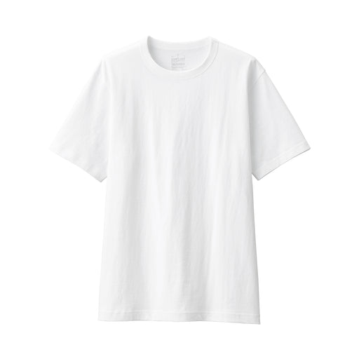 Men's Washed Heavy Weight Crew Neck Short Sleeve T-Shirt White MUJI