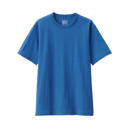 Men's Washed Heavy Weight Crew Neck Short Sleeve T-Shirt Blue MUJI