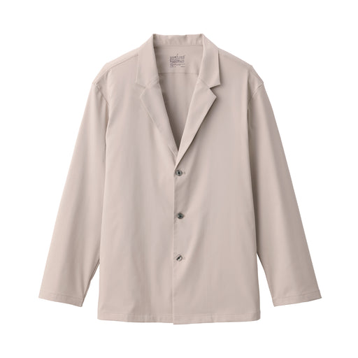 Men's Wrinkle Resistant Shirt Jacket Light Beige MUJI
