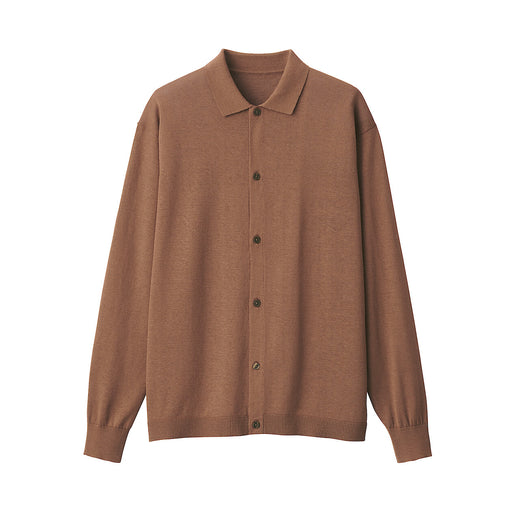 Men's Hemp Blend Shirt Cardigan Brown MUJI