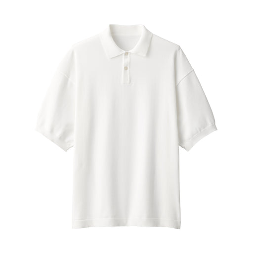 Men's Jersey Short Sleeve Knit Polo Shirt White MUJI