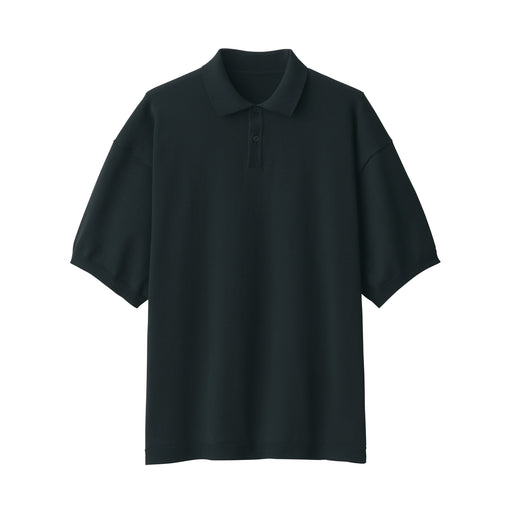 Men's Jersey Short Sleeve Knit Polo Shirt Black MUJI