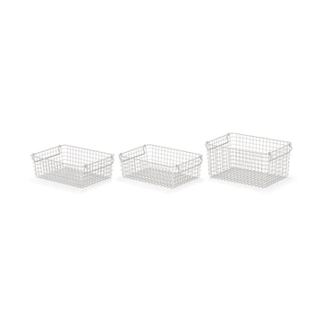 Steel Pipe Storage Rack Basket Set - Warm Gray MUJI