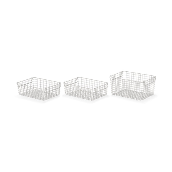 Steel Pipe Storage Rack Basket Set - Warm Gray | Household