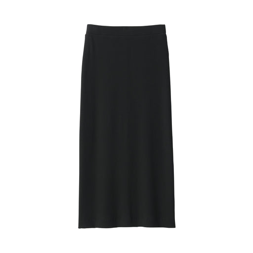 Women's Stretch Ribbed Skirt Black MUJI