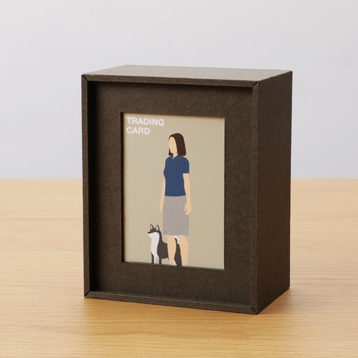 2-in-1 Photo Frame & Trading Card Case - Dark Gray MUJI