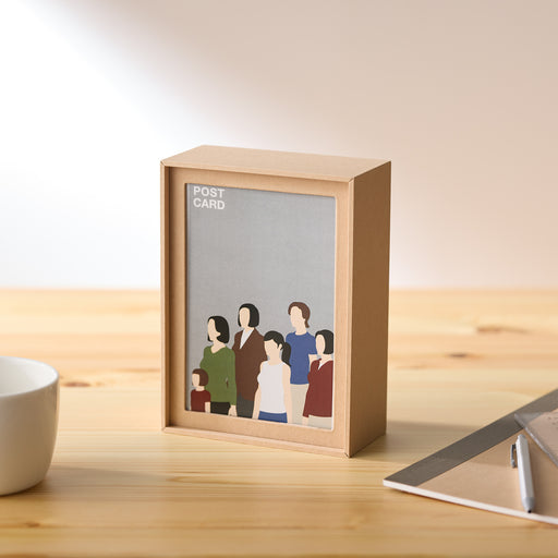 2-in-1 Photo Frame & Postcard Case - Beige MUJI