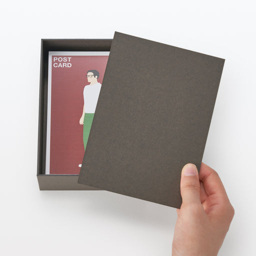 2-in-1 Photo Frame & Postcard Case - Dark Gray MUJI