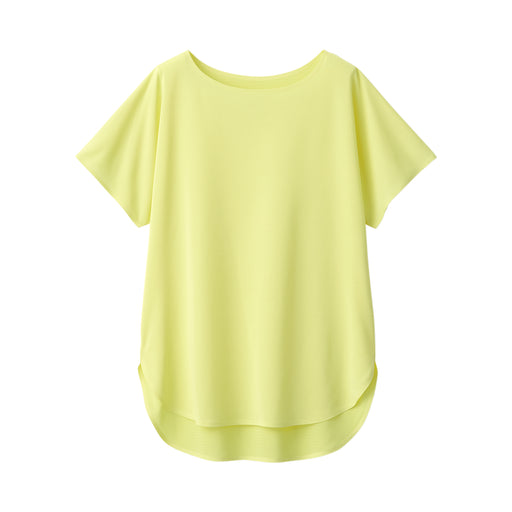 Women's Cool Touch Boat Neck Short Sleeve T-Shirt Light Yellow MUJI