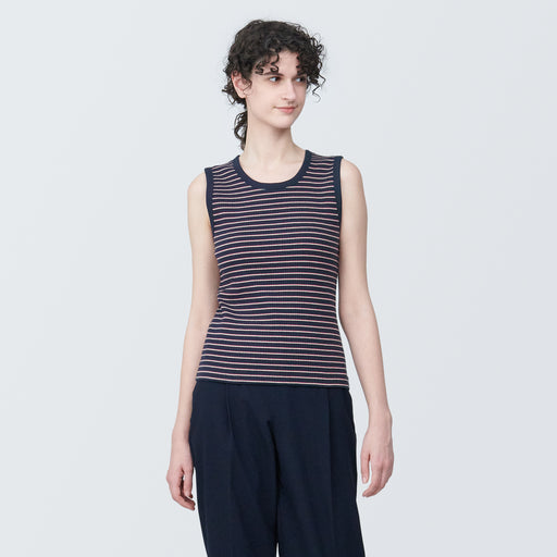 Women's Ribbed Striped Tank Top MUJI
