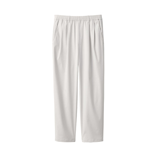 Men's Crease-Resistant Darted Wide Easy Pants Light Grey MUJI