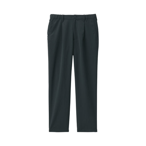 Men's Breathable Stretch Wide Tapered Pants Black MUJI
