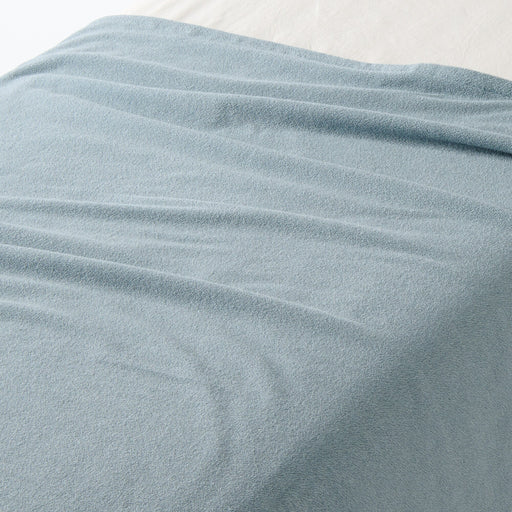 Pile Weave Blanket - Double Blue Double (180 x 200 cm / 70.9 x 78.7") MUJI