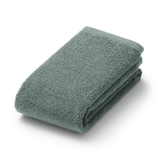 Twin Pile Face Towel with Loop Green MUJI
