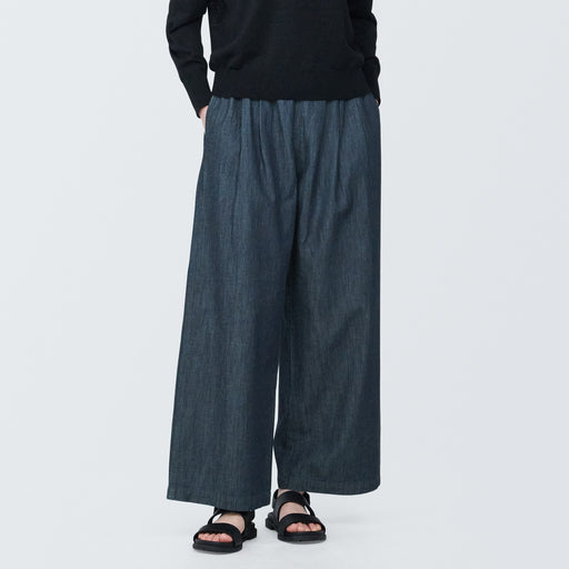Women's Cotton Linen Denim Easy Wide Pants MUJI