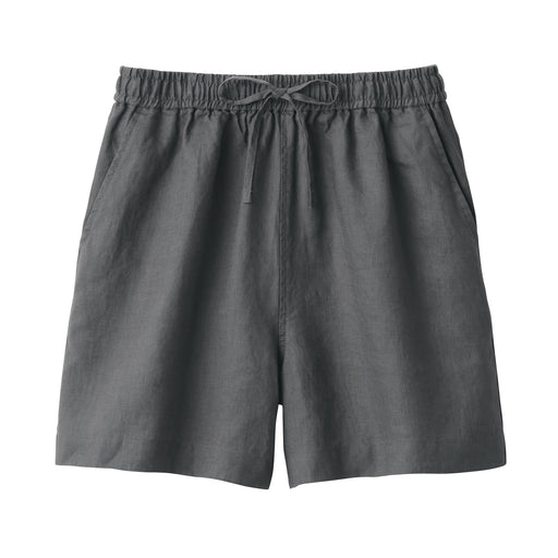 Women's Linen Short Pants Charcoal Gray MUJI