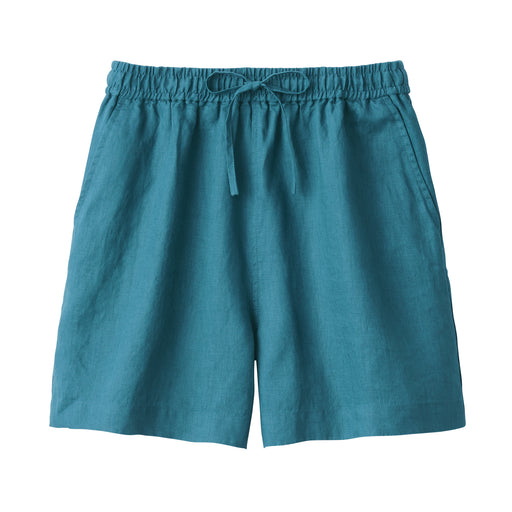 Women's Linen Short Pants Smoky Green MUJI