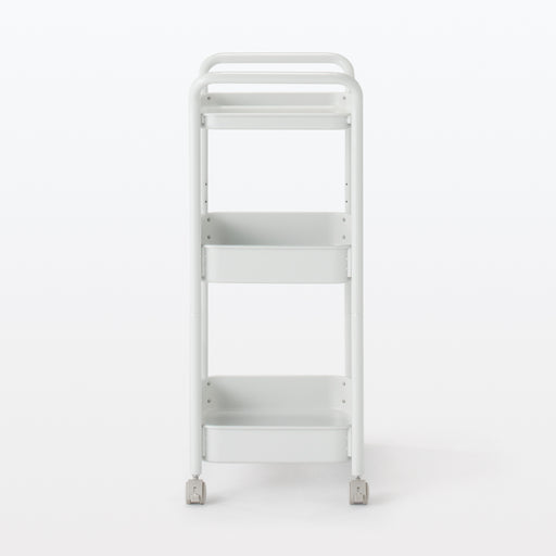 Steel Pipe Wheeled Rack Utility Cart - Light Gray MUJI
