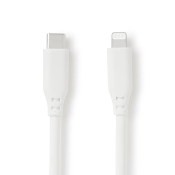 Soft and Tangle-free USB Cable - C to Lightning - White MUJI
