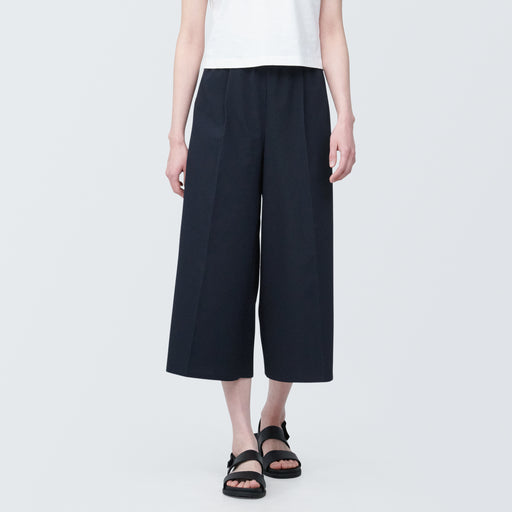 Women's Seersucker Cropped Pants MUJI