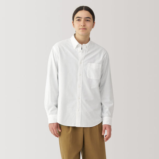 Men's Washed Oxford Button Down Shirt MUJI