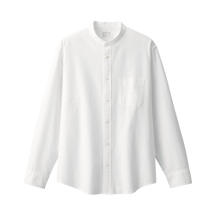 Men's Washed Oxford Stand Collar Shirt Men's Washed Oxford Stand Collar Shirt
