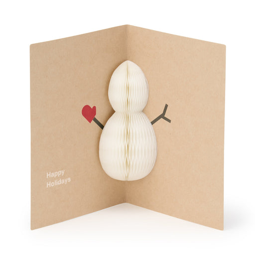 Honeycomb Paper Pop-Up Card - Snowman MUJI