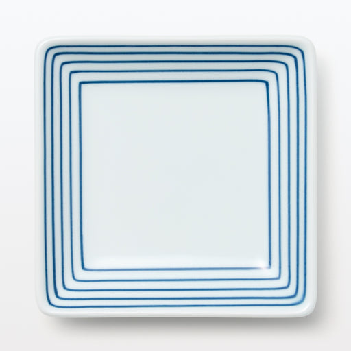 #wk 52 - Hasami Ware Square Plate - Horizontal Stripes MDR59A4A MUJI