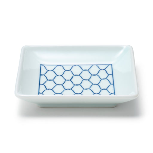 #wk 52 - Hasami Ware Square Plate - Mesh Pattern MDR60A4A MUJI