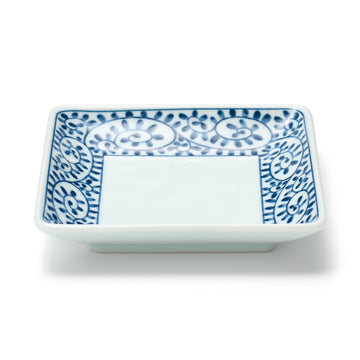 Hasami Ware Square Plate - Arabesque Pattern MUJI